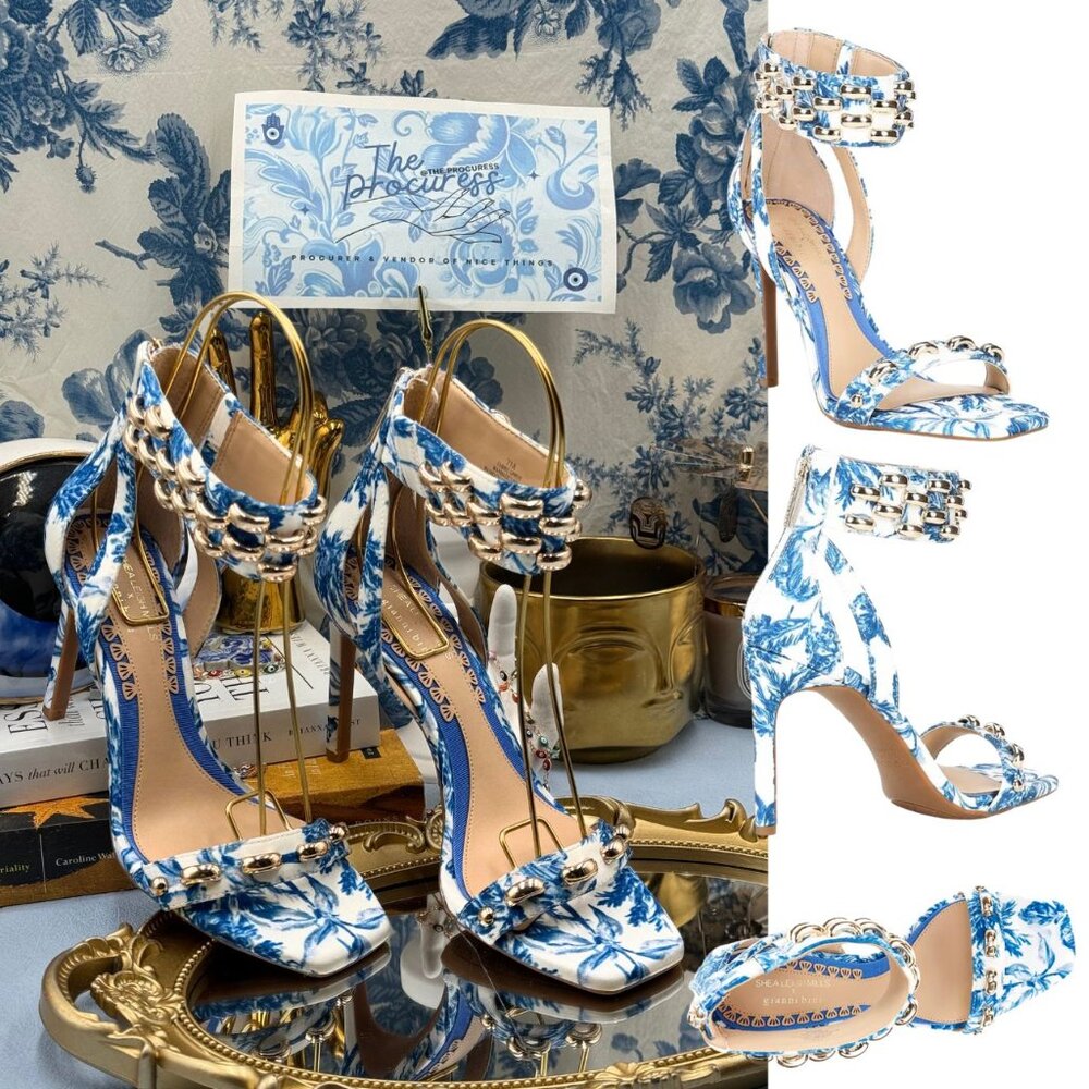 🆕 GIANNI BINI 🧿 x Shea Leigh Mills NWOB Carter Floral Print Strappy Sandal Sz7